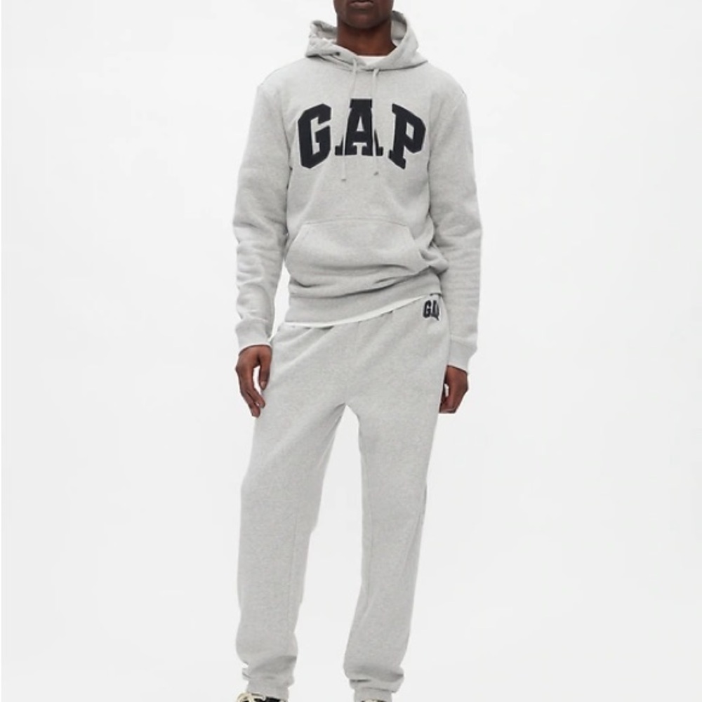 GAP Men's Light Gray Joggers and Hoodie set. Size S
